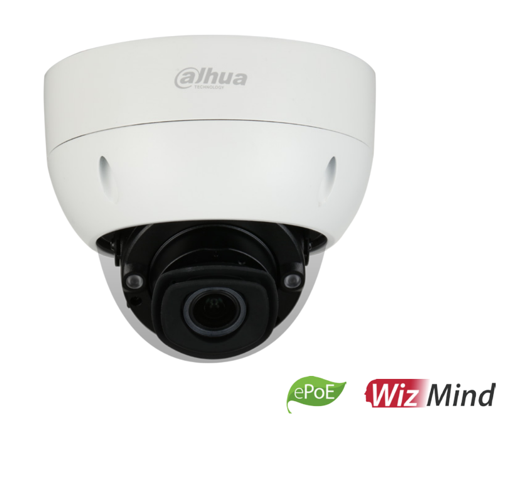 WIZMIND S SERIES IP CAMERA WHITE AI PEOPLE COUNT/ ACUPICK 8MP/4K H.264/4+/5/5+ DOME 120 WDR METAL 2.7-12MM MOTORISED LENS 5X ZOOM DEEP LIGHT IR 40M POE+/ EPOE IP67 BUILT IN MIC AUDIO IN AUDIO OUT 3 x ALARM IN 2 x ALARM OUT SUPPORT UP TO 1TB SD IK10 IMPACT RATING 12VDC