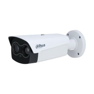 IP CAMERA WHITE AI THERMAL 400x300 SENSOR 4MP H.264/4+/5/5+ BULLET WITH DUAL LENS DIGITAL WDR METAL THERMAL : 13mm VISIBLE : 6mm FIXED LENS WHITE LED 80M POE+/ EPOE IP67 WITHOUT MIC AUDIO IN AUDIO OUT 2 x ALARM IN 2 x ALARM OUT SUPPORT UP TO 512GB SD 12VDC