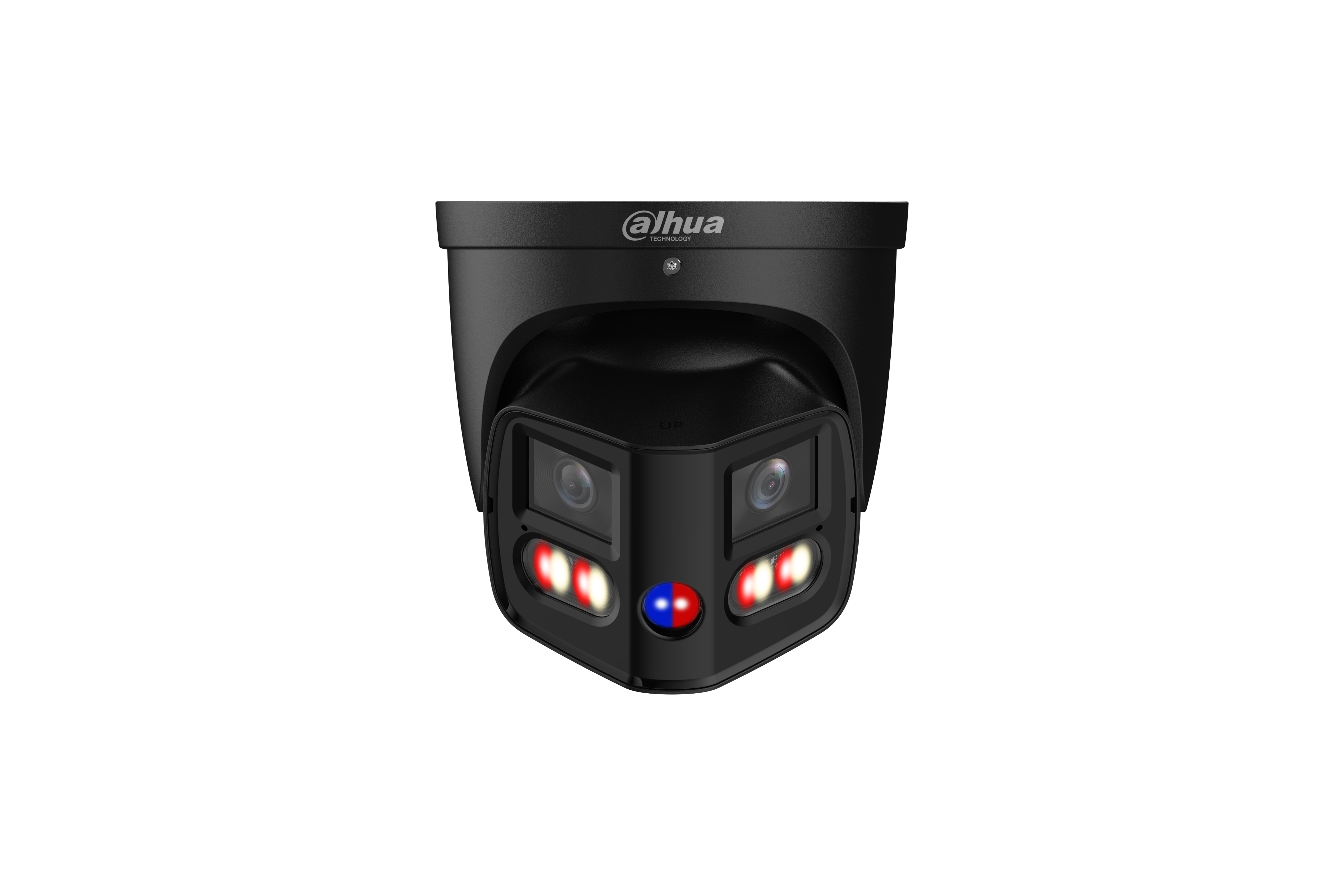 WIZSENSE SERIES IP CAMERA BLACK AI 180° TIOC DUO WITH EPTZ 2x4MP H.264/5/5+/ MJPEG EYEBALL 120 WDR METAL 2.8MM FIXED LENS STARLIGHT IR+WARM LED 30M POE+ IP67 BUILT IN MIC AUDIO IN AUDIO OUT 1 x ALARM IN 1 x ALARM OUT SUPPORT UP TO 512GB SD 12VDC