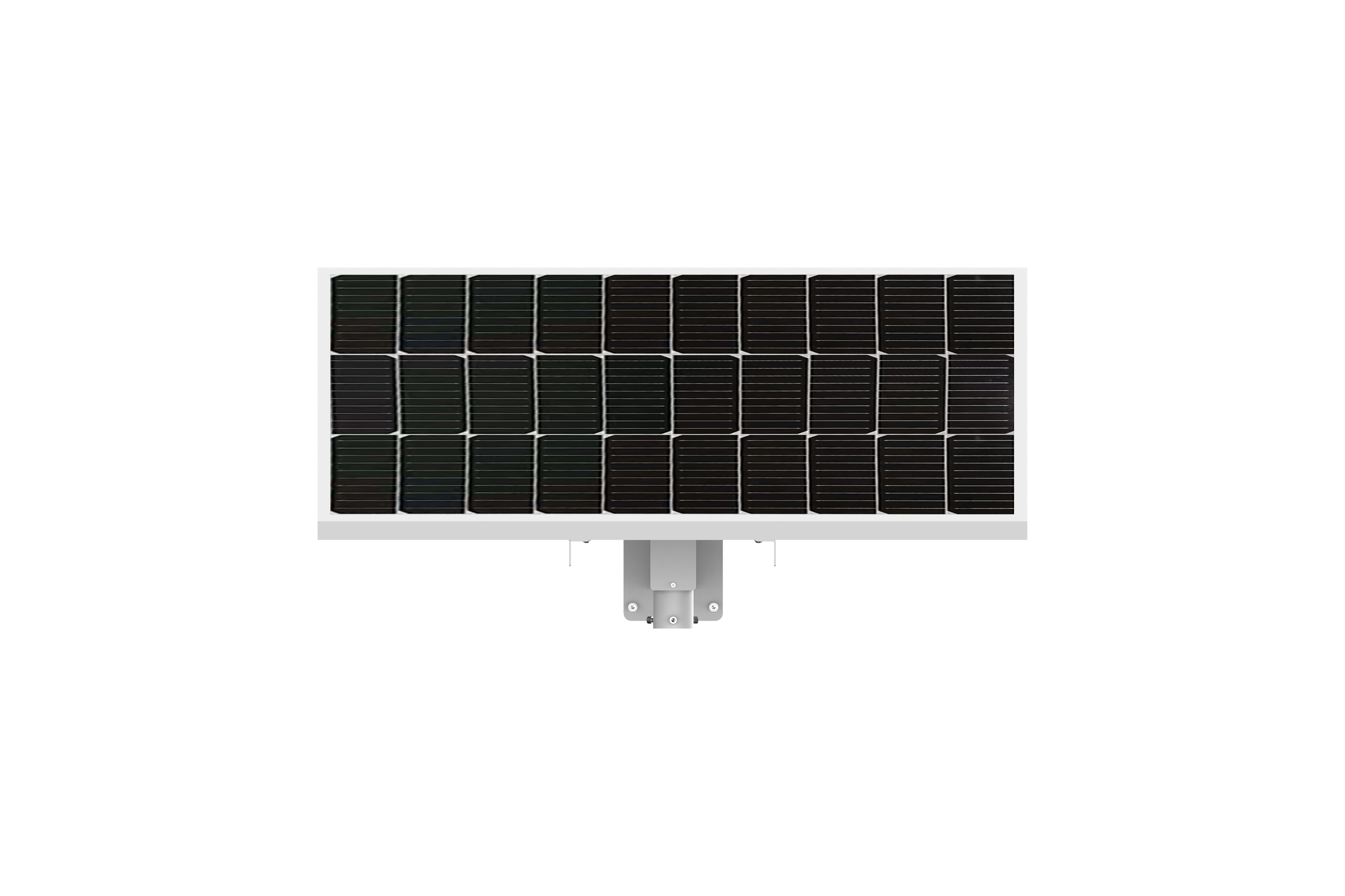 12.8VDC INTEGRATED SOLAR SYSTEM (WITH BATTERY) 5A IP66 SOLAR PANEL - MONOCRYSTALLINE SILICON 5.64A 2x OUTPUT 2.1mm DC JACK VERTICAL POLE MOUNT WHITE