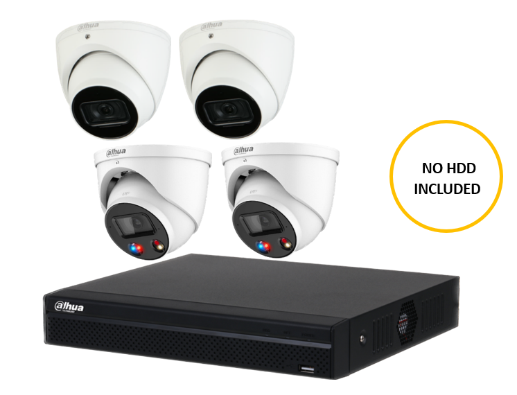 DAHUA KIT INCLUDES 2 x 6MP WHITE TURRET CAMERAS 2.8MM( DHU7184) 2 x 6MP WHITE TURRET CAMERA 2.8MM( DHU7237) 8 CHANNEL BLACK NVR( DHU6810) *NO HDD INCLUDED
