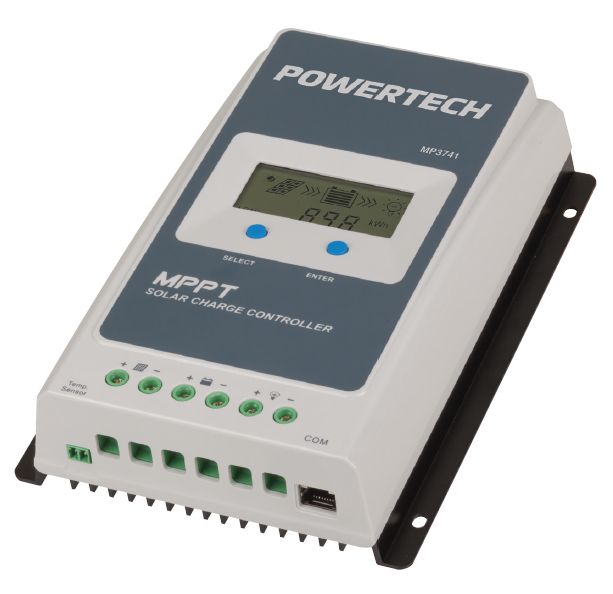POWERTECH 12/ 24V 20A MPPT SOLAR CHARGE CONTROLLER WITH RS485 PORT SUITS LITHIUM OR SLA BATTERY GREY