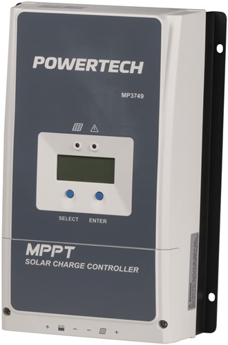 POWERTECH MULTI VOLTAGE 60A MPPT SOLAR CHARGE CONTROLLER WITH RS488 PORT FOR LITHIUM OR SLA BATTERIES GREY