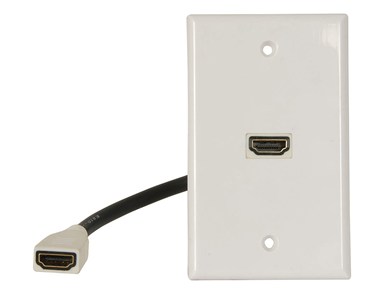 PS0281 WALL PLATE WHT PLASTIC HDMI 2.0 W/ FLYLEAD