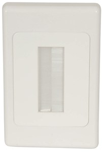 PS0291 WALL PLATE BRUSH CABLE ENTRY WHITE