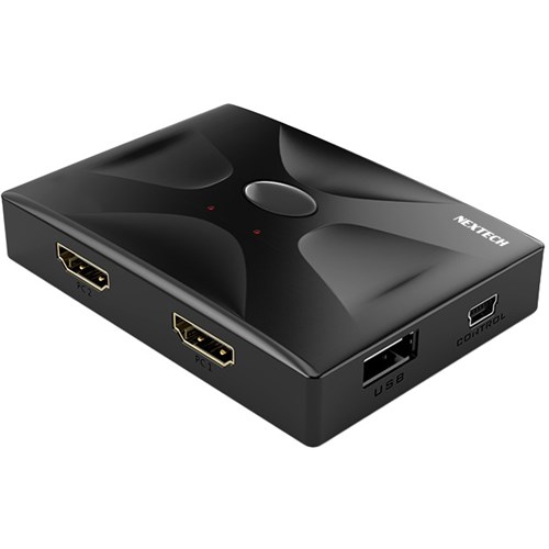 NEXTECH 2PORT HDMI KVM SWITCH SUPPORT RESOLUTION UPTO 4K@30Hz INCLUDES 2 x HDMI INPUT 1 x HDMI OUTPUT 3 x USB 1 x USB-MINI BLACK