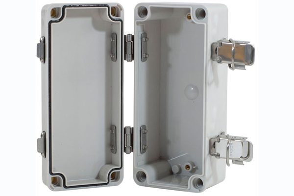 ELSEMA WATERPROOF ELECTRICAL BOX PLASTIC WITH METAL LATCH AND HINGE GREY COVER IP66 80Wx180Hx70D (MM)