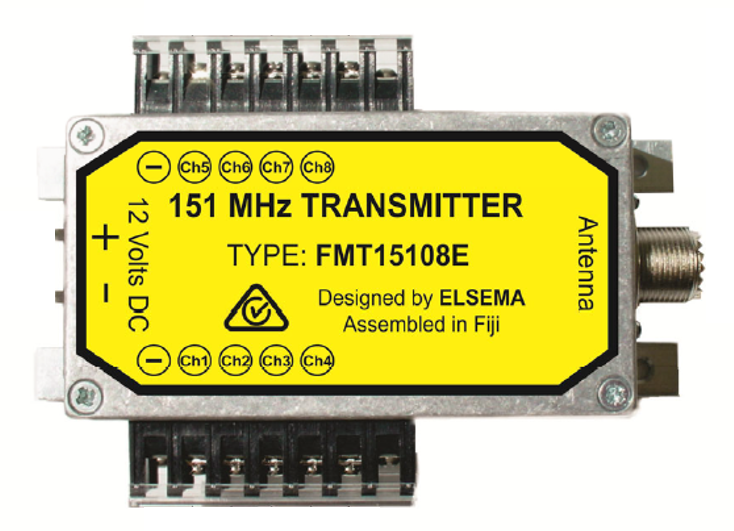 ELSEMA 151Mhz 8 CHANNEL TRANSMITTER WITH SMA CONNECTOR SUITS MINI ANTENNA (ANT151M) 12VDC