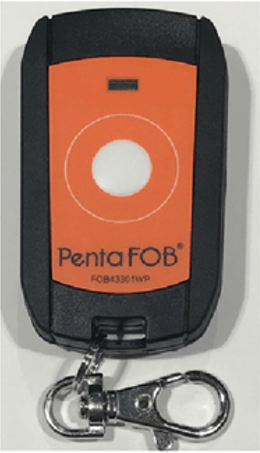 FOB43301WPXXX 1-CHANNEL KEYRING WATERPROOF PENTAFOB TRANSMITTER WITH 5 FREQUENCIES ORANGE