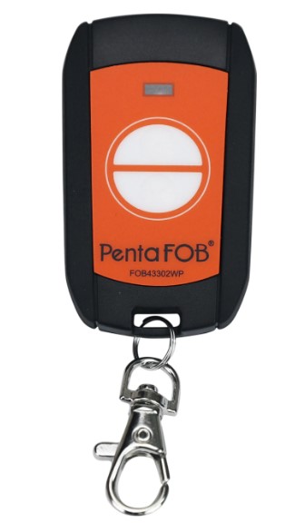 FOB43302WPXXX 2-CHANNEL KEYRING WATERPROOF PENTAFOB TRANSMITTER WITH 5 FREQUENCIES ORANGE