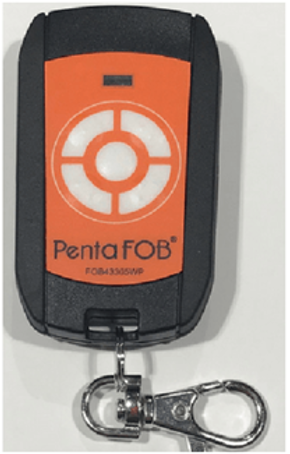 FOB43305WPXXX 5-CHANNEL KEYRING WATERPROOF PENTAFOB TRANSMITTER WITH 5 FREQUENCIES ORANGE