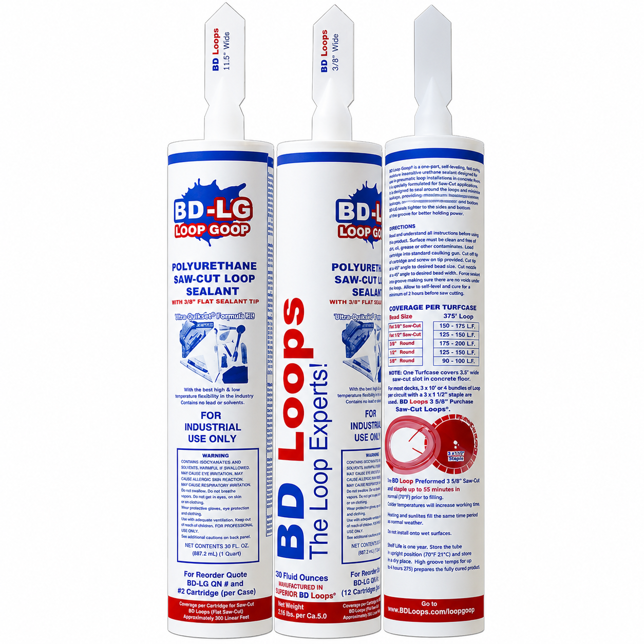 ELSEMA LOOP GOOP WITH FLAT 18MM SEALANT TIP SEALANT FOR SAW CUT LOOPS POLYURETHANE WHITE