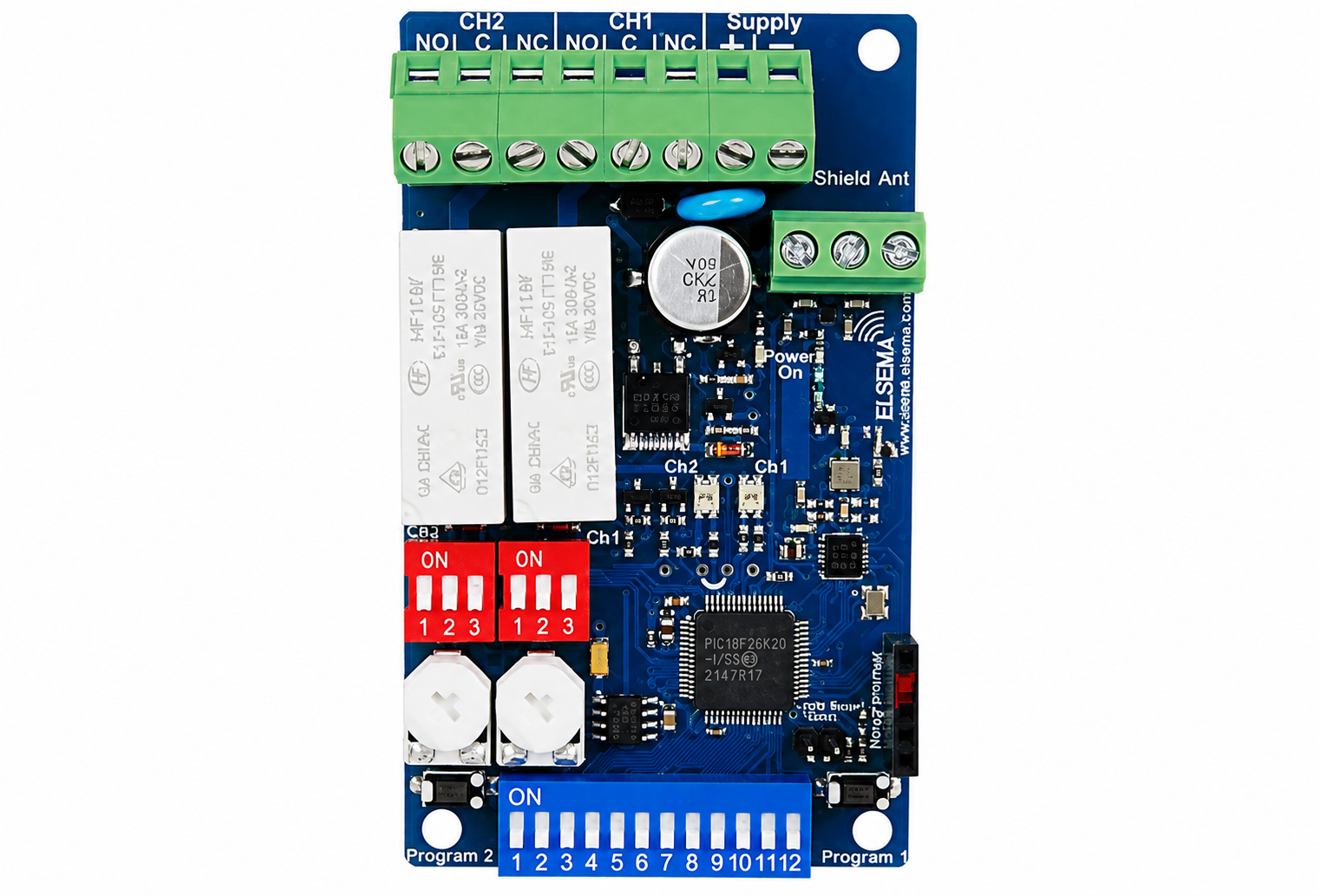PCR43302R  PENTA 2 CHANNEL RECEIVER WITH RELAY OUTPUTS  PCB ONLY