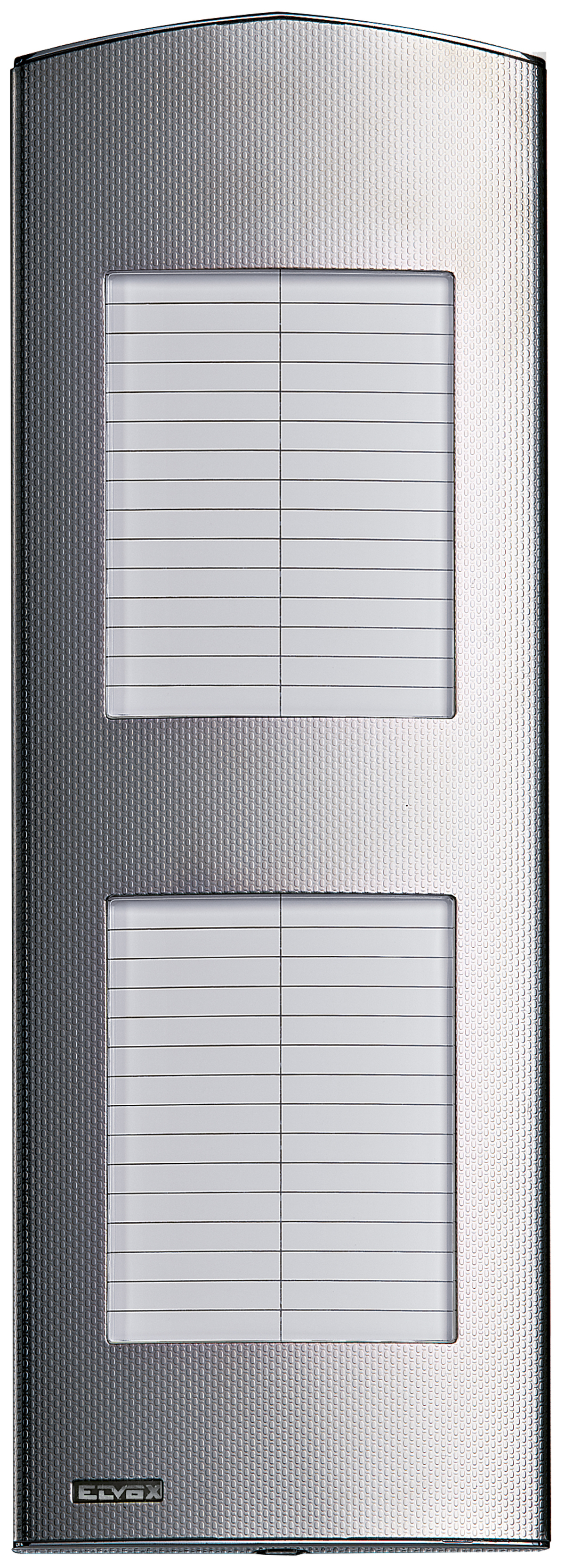 2-MODULE ADDITIONAL COVER PLATE WITH 2 CARDS FOR 15+15 NAMES W/ CARD LIGHTING STAINLESS STEEL