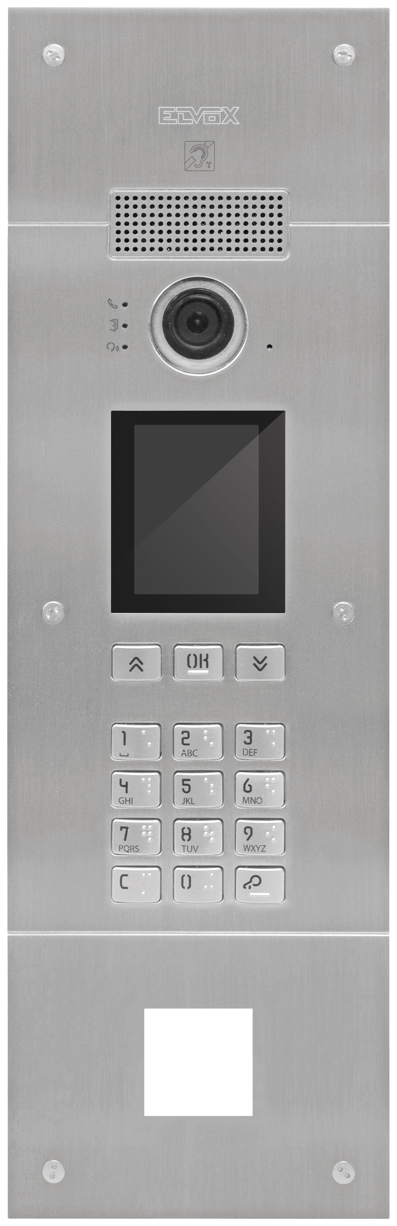 ELVOX PIXEL UP IP INTERCOM KEYPAD & VIDEO DOOR STATION SILVER APARTMENT 3.5 INCH DISPLAY LCD 320x480(65k) STAINLESS STEEL 48V POE SWITCH