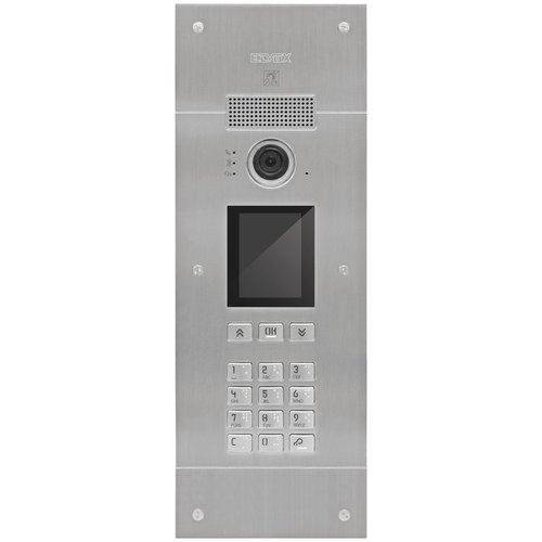 ELVOX PIXEL UP IP INTERCOM KEYPAD & VIDEO DOOR STATION SILVER APARTMENT/COMMERCIAL 3.5 INCH DISPLAY TOUCHSCREEN 320x480(65k) 104° STAINLESS STEEL 48V POE SWITCH