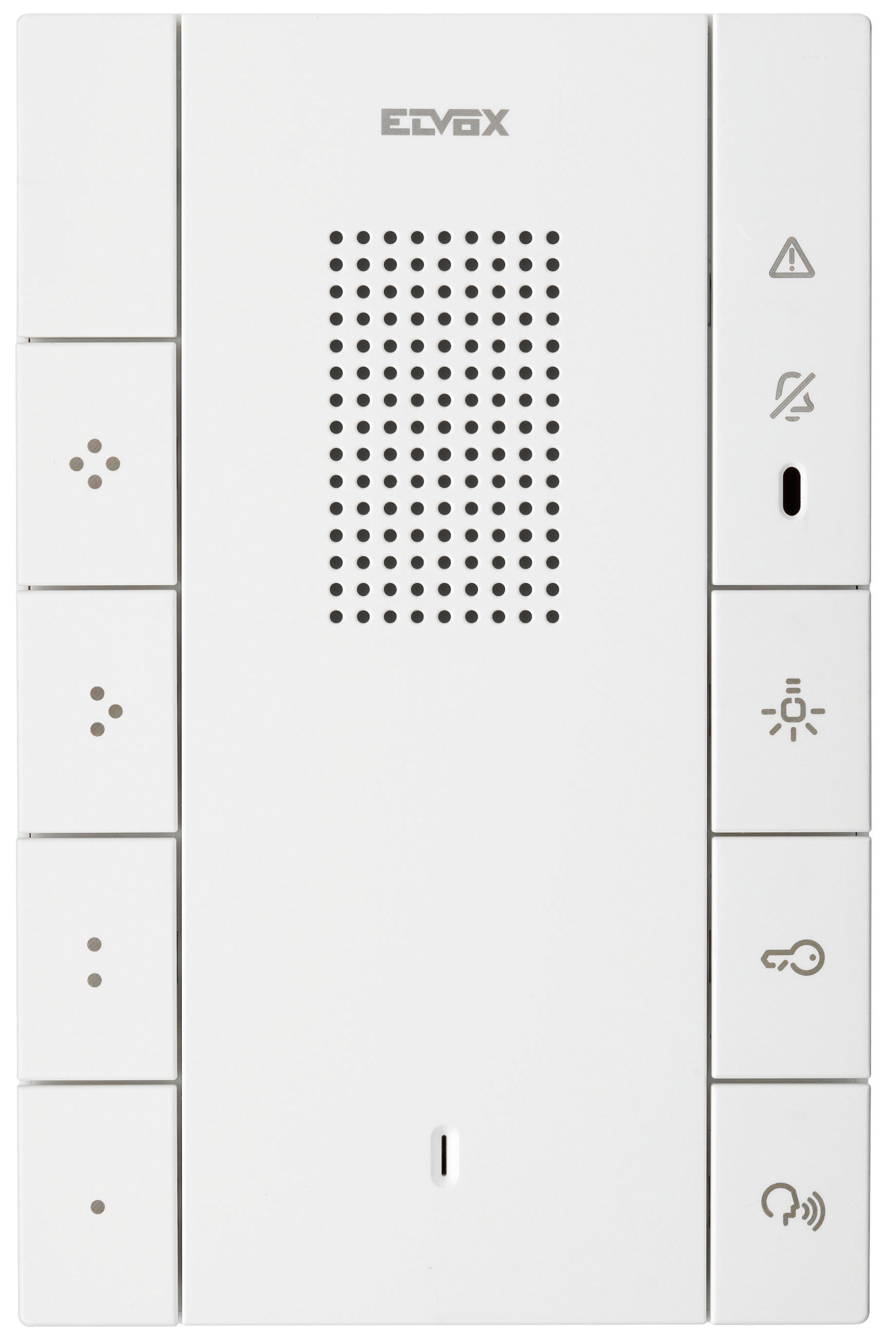 ELVOX VOXIE DUE FILI+ 2-WIRE INTERCOM HANDS-FREE AUDIO ONLY UNIT WHITE APARTMENT/RESIDENTIAL MECHANICAL BUTTON PLASTIC 12VDC