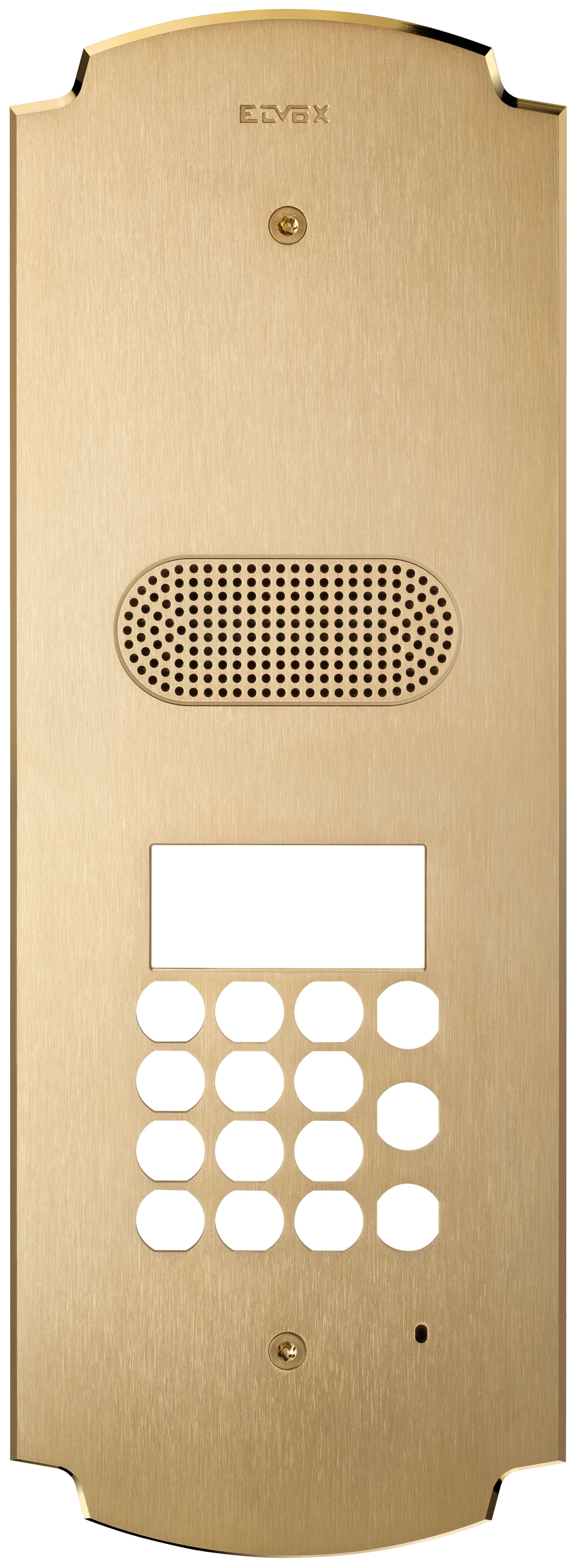 ELVOX PATAVIUM SERIES 2-MODULE AUDIO WITH KEYPAD COVER PLATE ONLY BRASS SURF/FLUSH MOUNTED 334Hx119.8Wx43.3D (MM) SUITS ELV13A4.B.43