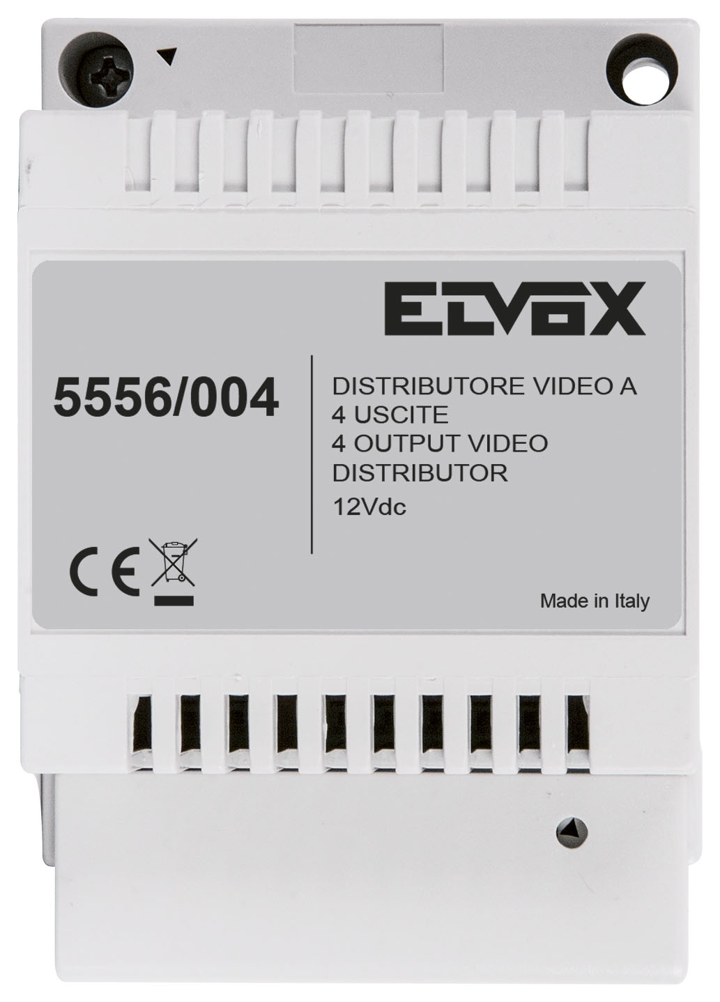 ELVOX 4-WAY VIDEO DISTRIBUTOR WHITE APARTMENT/COMMERCIAL PLASTIC 12VDC/ POWER BY BUS CONTROLLER