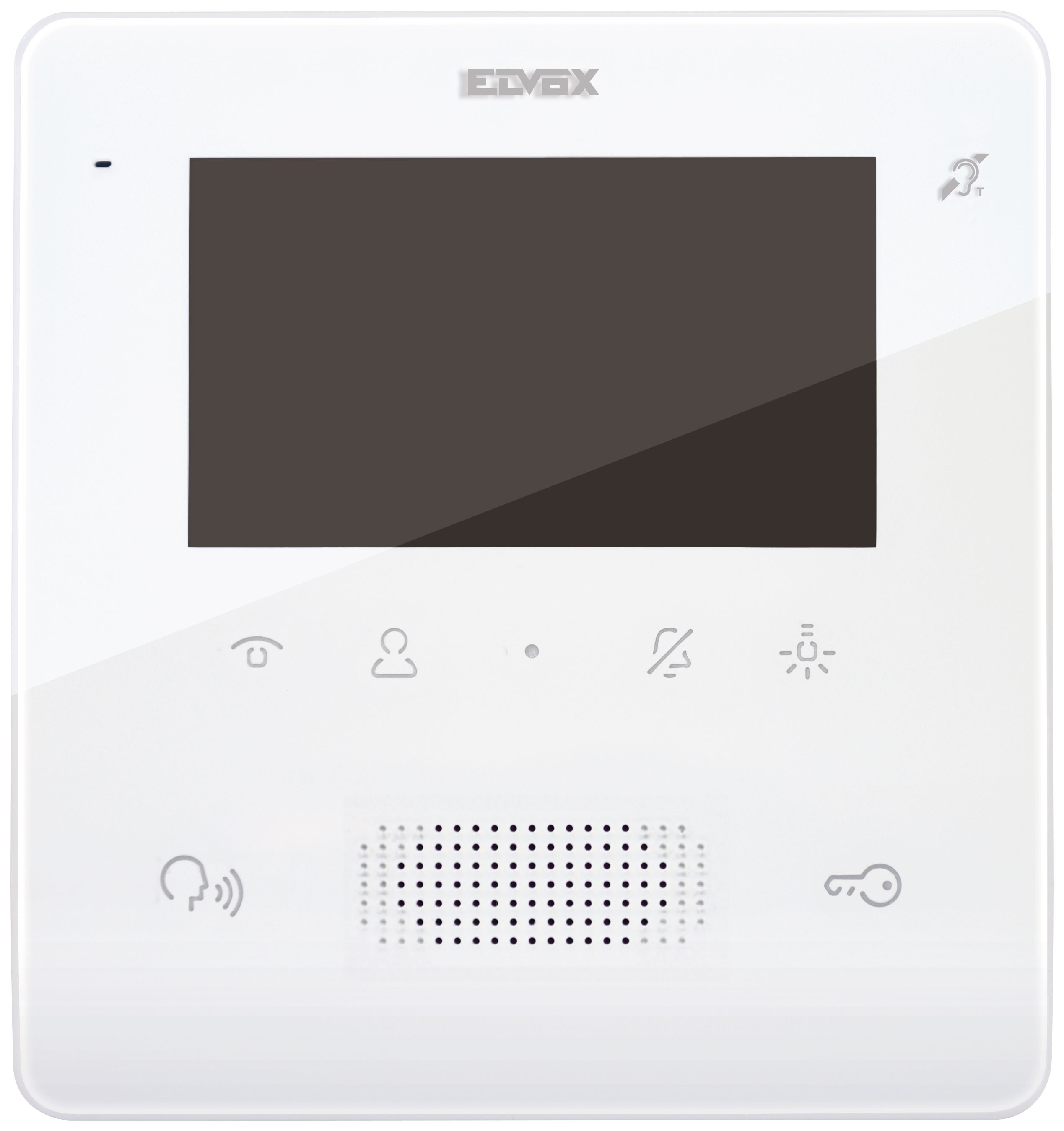 ELVOX TAB FREE 2-WIRE INTERCOM MONITOR WHITE APARTMENT 4.3 INCH DISPLAY CAPACITIVE KEYPAD PLASTIC POWER BY BUS CONTROLLER