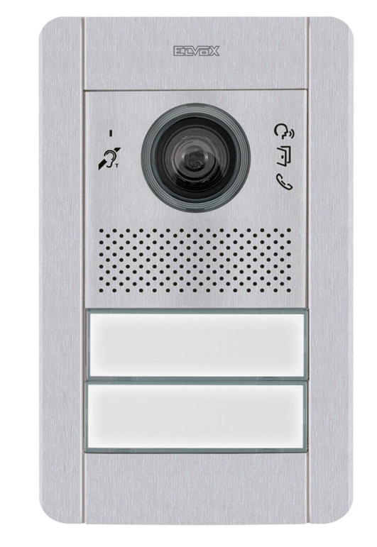 ELVOX PIXEL DUE FILI+ 2-WIRE INTERCOM 2 BUTTON AUDIO/VIDEO DOOR STATION GREY APARTMENT/RESIDENTIAL MECHANICAL BUTTON 380TVL 104° METAL & PLASTIC POWER BY BUS CONTROLLER