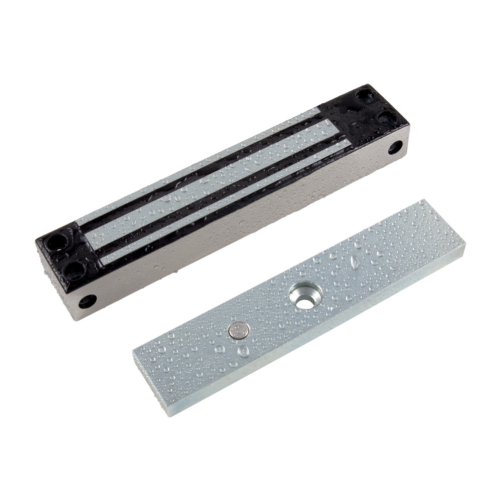 FSH FEM2700 SERIES STANDARD ELECTRIC SINGLE MAG LOCK SILVER MONITORED LOCK STATUS SENSOR 290KG FAIL SAFE (PTL) SURFACE MOUNT WEATHER RESISTANT 2 HOUR FIRE RATING 12/24VDC