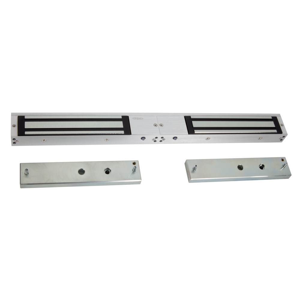 FSH FEM4300 SERIES ELECTRIC DOUBLE MAG LOCK MONITORED LOCK STATUS SENSOR DOOR STATUS SENSOR LED INDICATOR 280KG HOLDING FORCE FAIL SAFE (PTL) SURFACE MOUNT NO FIRE RATING 12/24VDC