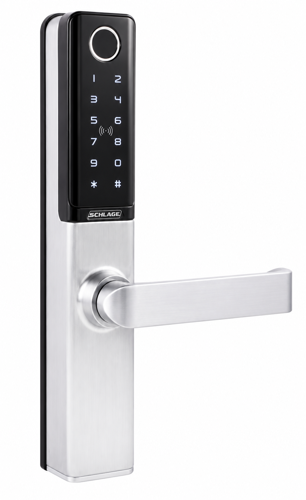 SCHLAGE SCEBZ700SC ENCORE COMMERCIAL SMART LOCK FINGERPRINT KEYPAD MIFARE BLE IP65 SATIN CHROME