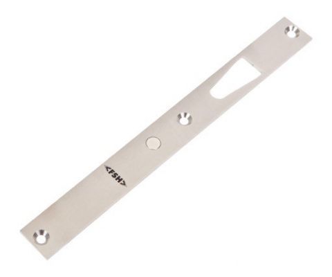 FSH STRIKE PLATE SILVER STAINLESS STEEL 35MM SUITS VE1260 SERIES TO CATER FOR 9MM DOOR MISALIGNMENT MINIMUM DOOR THICKNESS 40MM SQUARE EDGE