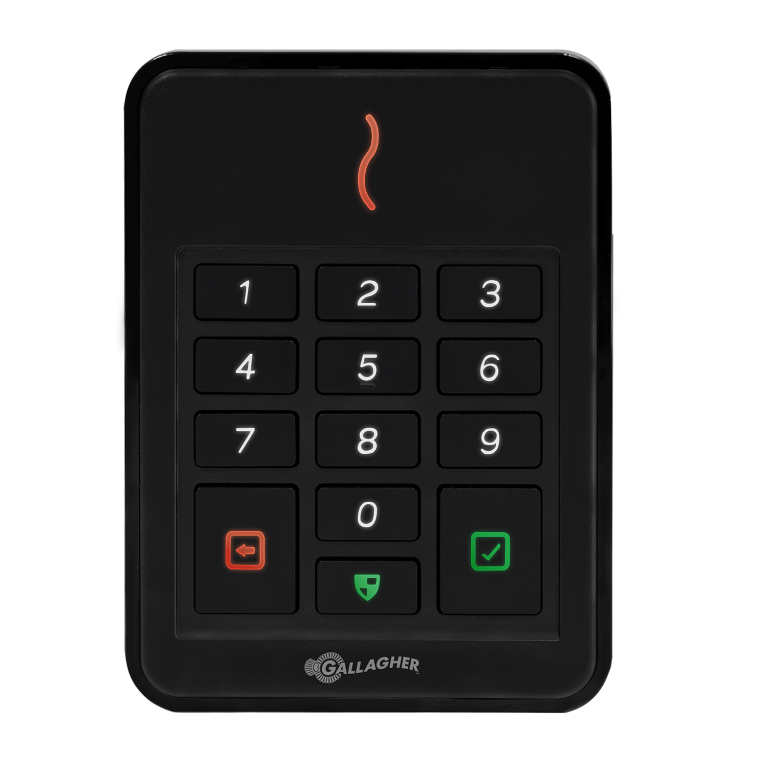 GALLAGHER SMB T30 PROX READER WITH KEYPAD (3x4) BLACK 2.4GHz/13.56MHz BLE MIFARE DESFIRE EV2/3 4K IP68 9-16VDC READ RANGE 60mm IK09