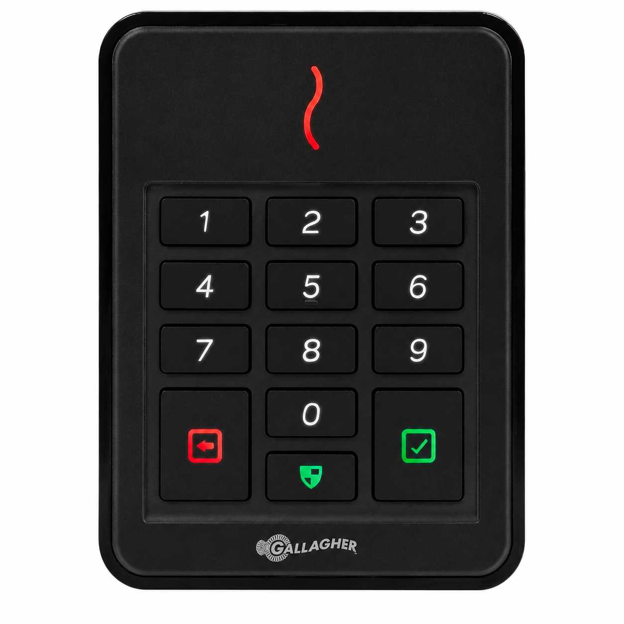 GALLAGHER C300490 SMB T30 PROX READER WITH KEYPAD 3X4 BLE 2.4GHZ 13.56MHZ MIFARE DESFIRE EV2/EV3 4K IP68 IK09 9-16VDC BLACK