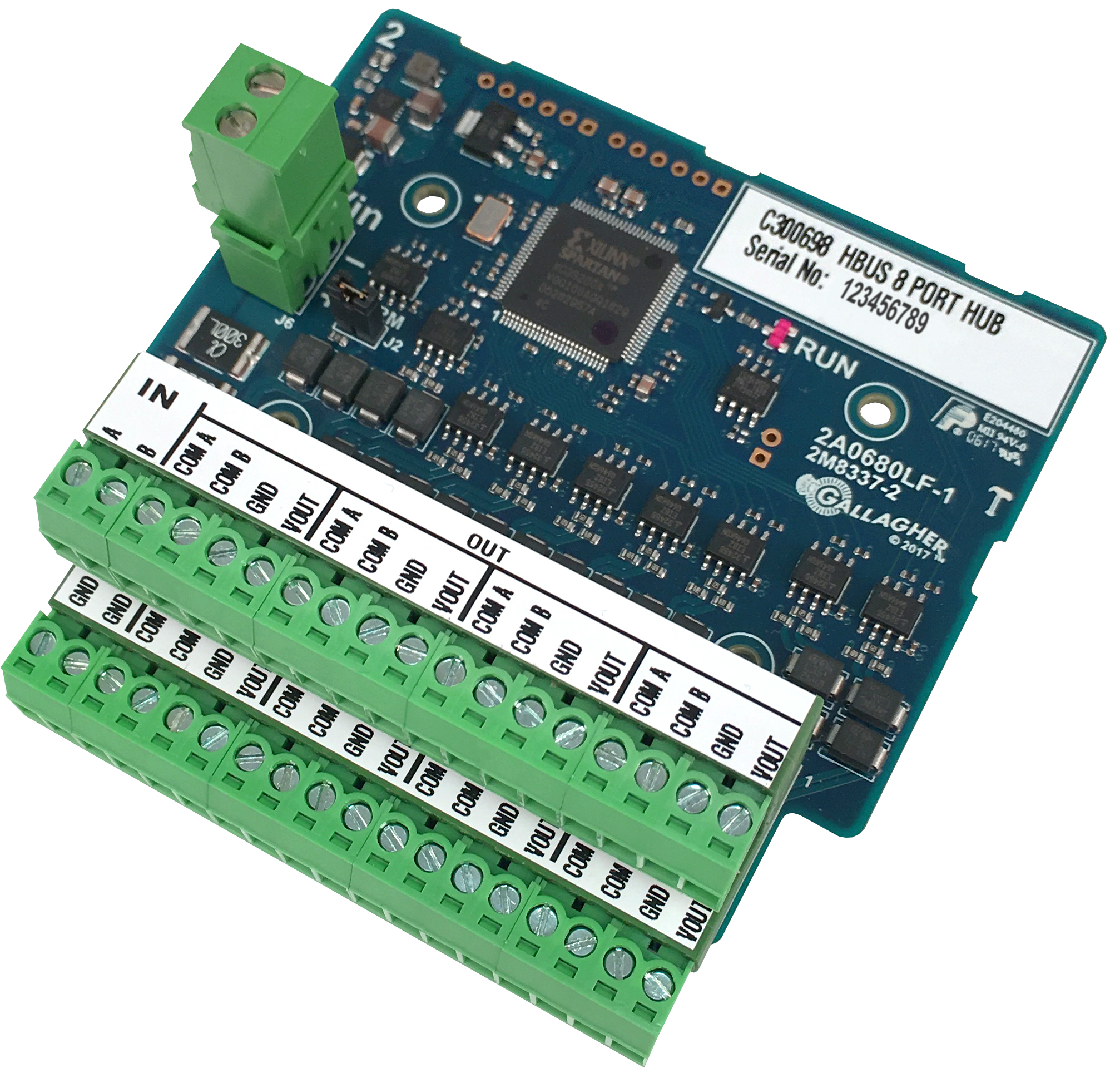 GALLAGHER SMB HBUS 8PORT HUB 8 x HBUS RS485 INPUT 1 x HBUS OUTPUT EXTENDS HBUS UPTO 1KM PCB