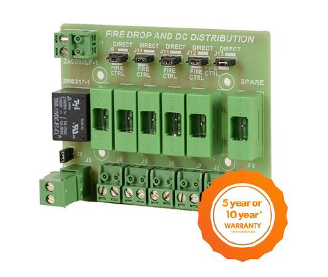 GALLAGHER SMB FIRE RELAY & FUSE BOARD 5 x 1A GLASS FUSE OUTPUT 1 x SPARE GLASS FUSE 1 x FIRE RELAY PCB