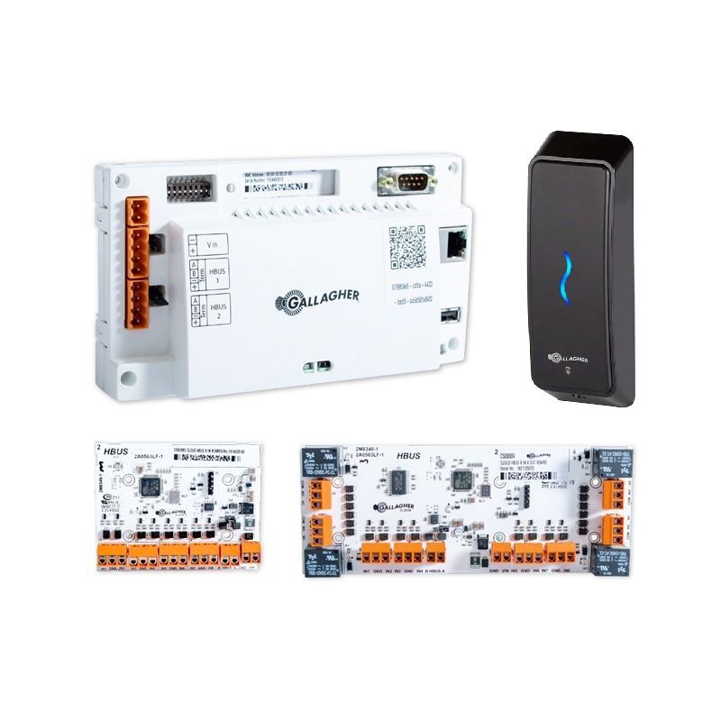GALLAGHER SMB 1 DOOR COMPONENT KIT INCLUDES 1 x SMB 6000 CONTROLLER 1 x T15 READER 1 x HBUS INPUT MODULE 8 x INPUT 1 x SMB HBUS WITH 8 x INPUT 4 x OUTOUT *NO ENCLOSURE/ BATTERY/ POWER SUPPLY