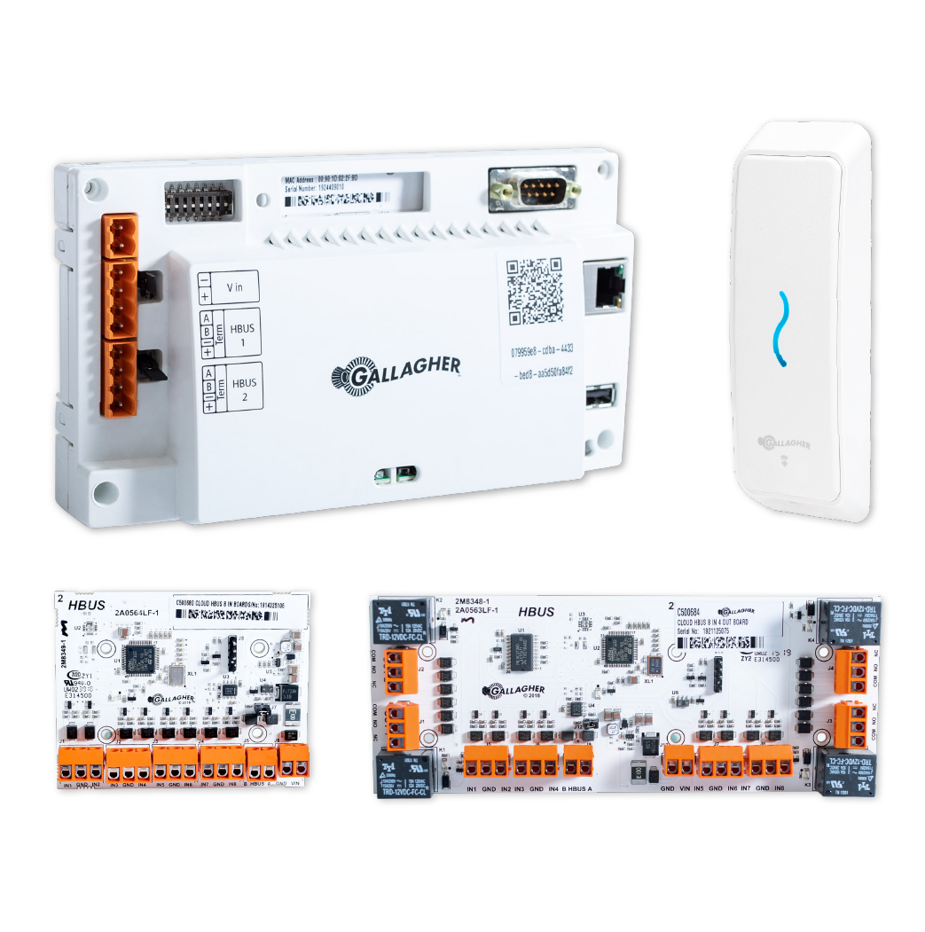 GALLAGHER SMB 1 DOOR COMPONENT KIT INCLUDES 1 x SMB 6000 CONTROLLER 1 x T15 READER 1 x HBUS INPUT MODULE 8 x INPUT 1 x SMB HBUS WITH 8 x INPUT 4 x OUTOUT *NO ENCLOSURE/ BATTERY/ POWER SUPPLY