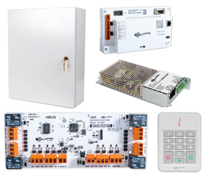 GALLAGHER SMB 1 DOOR ALARM KIT INCLUDES 1 x SMB 6000 CONTROLLER 1 x T30 KEYPAD WHITE READER 1 x SMB HBUS WITH 8 x INPUT 4 x OUTPUT 1 x POWER SUPPLY 1 x MOUNTING PLATE 1 x TAMPER 1 x WIRING LOOM