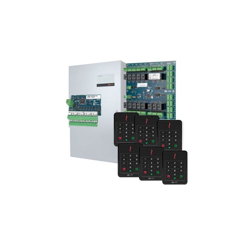 GALLAGHER SMB 6 DOOR EXPANSION KIT INCLUDES 6x T30 BLACK READERS 1x HBUS 8PORT HUB 1x SMB HBUS MODULE WITH 16x INPUT 16x OUTPUT 1x DUAL ENCLOSURE 1x POWER SUPPLY 1x MOUNTING PLATE KIT 1x TAMPER 1x WIRING LOOM