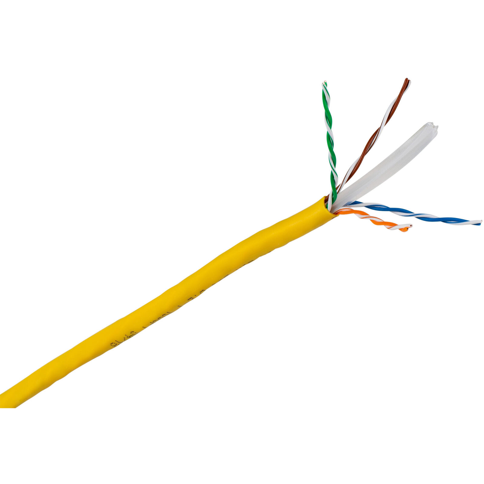 CAT6 UTP LAN CABLE 23AWG 4 PAIR TWISTED SOLID CORE UNSCREENED PVC SHEATH 305M YELLOW