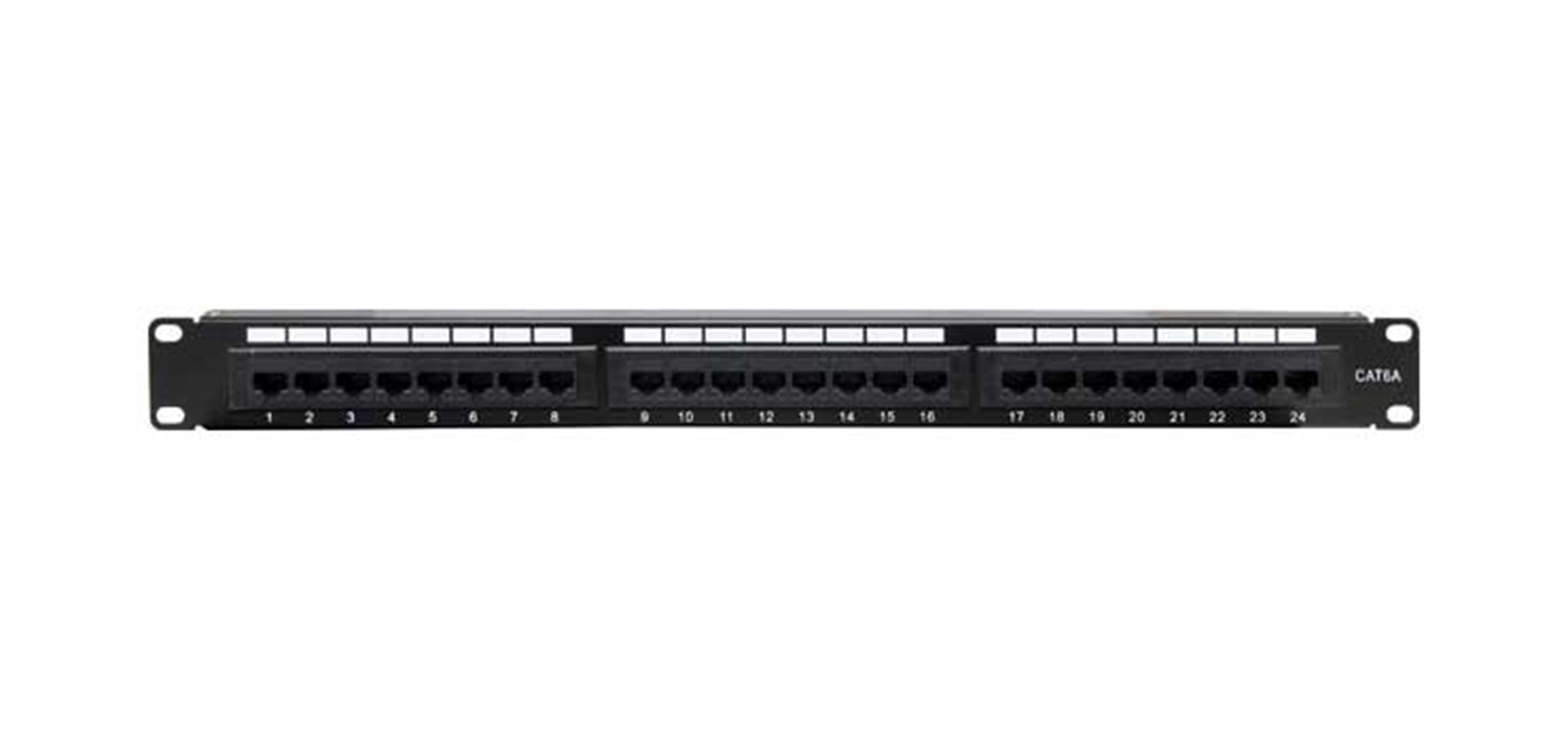 GLOBAL RACKING SOLUTIONS GPPC6A/24 1RU 24 PORT CAT6A PATCH PANEL 19 INCH BLACK 483Wx45Hx35D (MM)