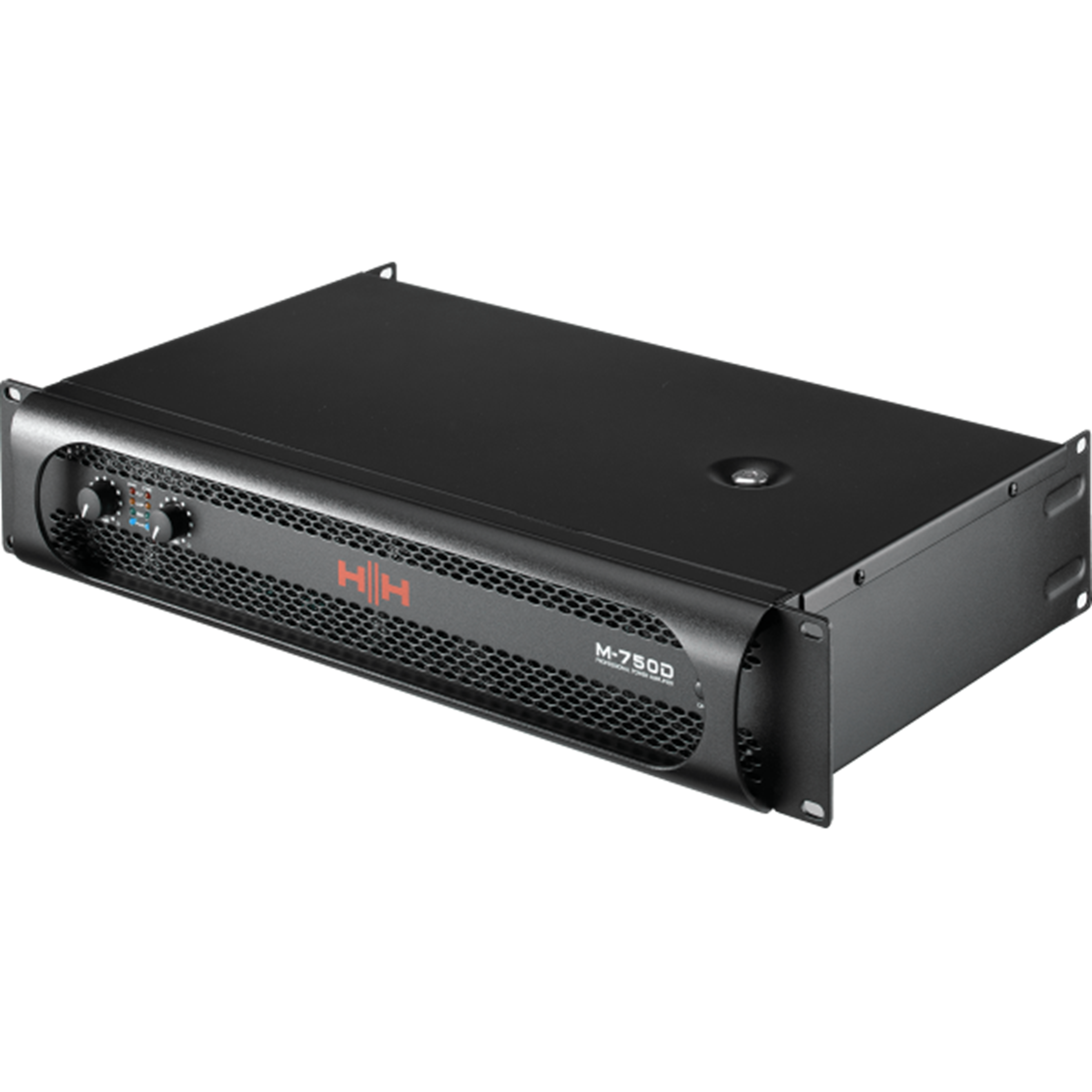 HH HHAM-750D POWER AMPLIFIER 2X 500W AC POWERED CLASS H 2 CH 20 KOHM IMP 36 DB GAIN BLK