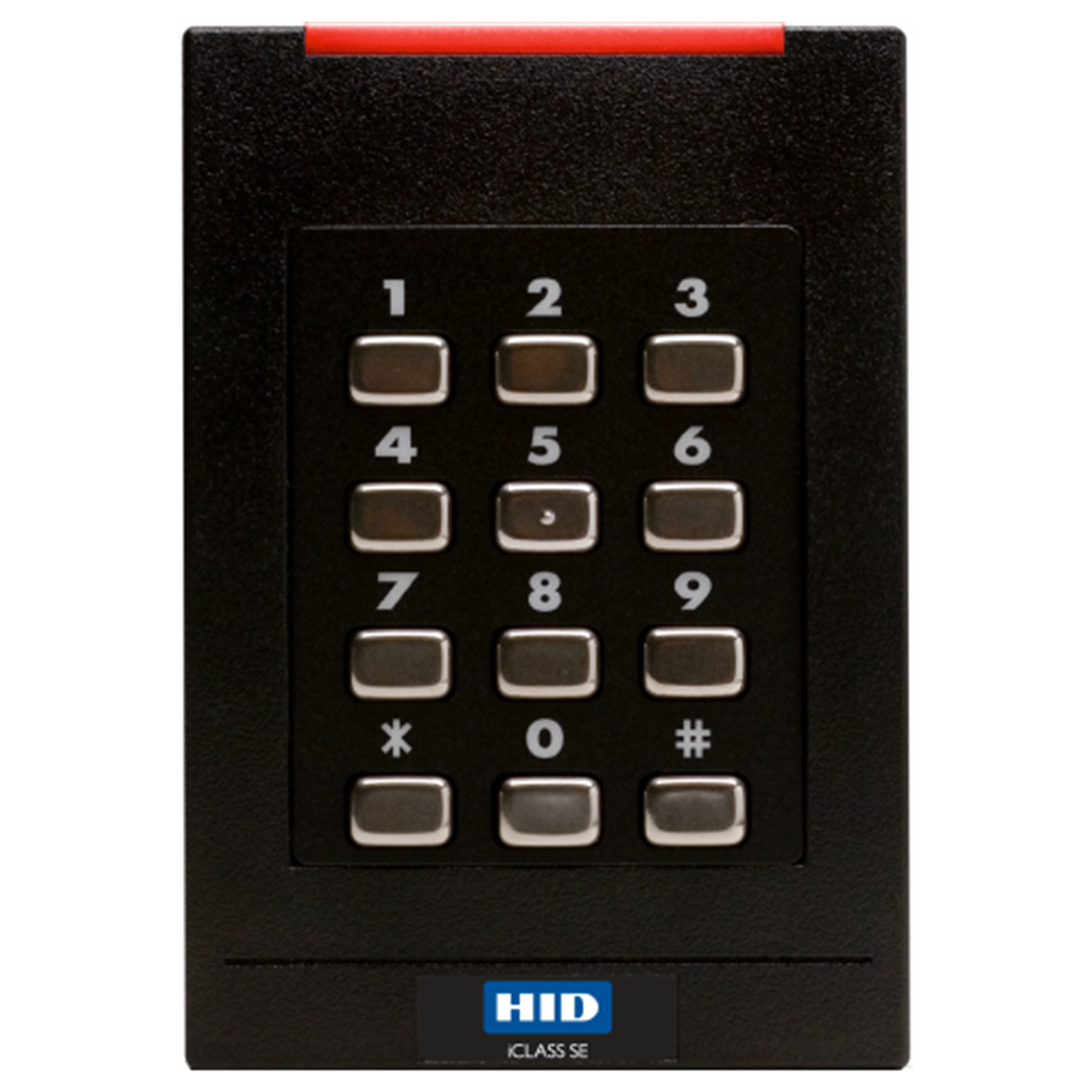 HID RK40T HARDWIRED KEYPAD PROX SMARTCARD ICLASS MIFARE READER SURFACE MOUNT IP55 5-16VDC BLACK 122HX85WX28D (MM)