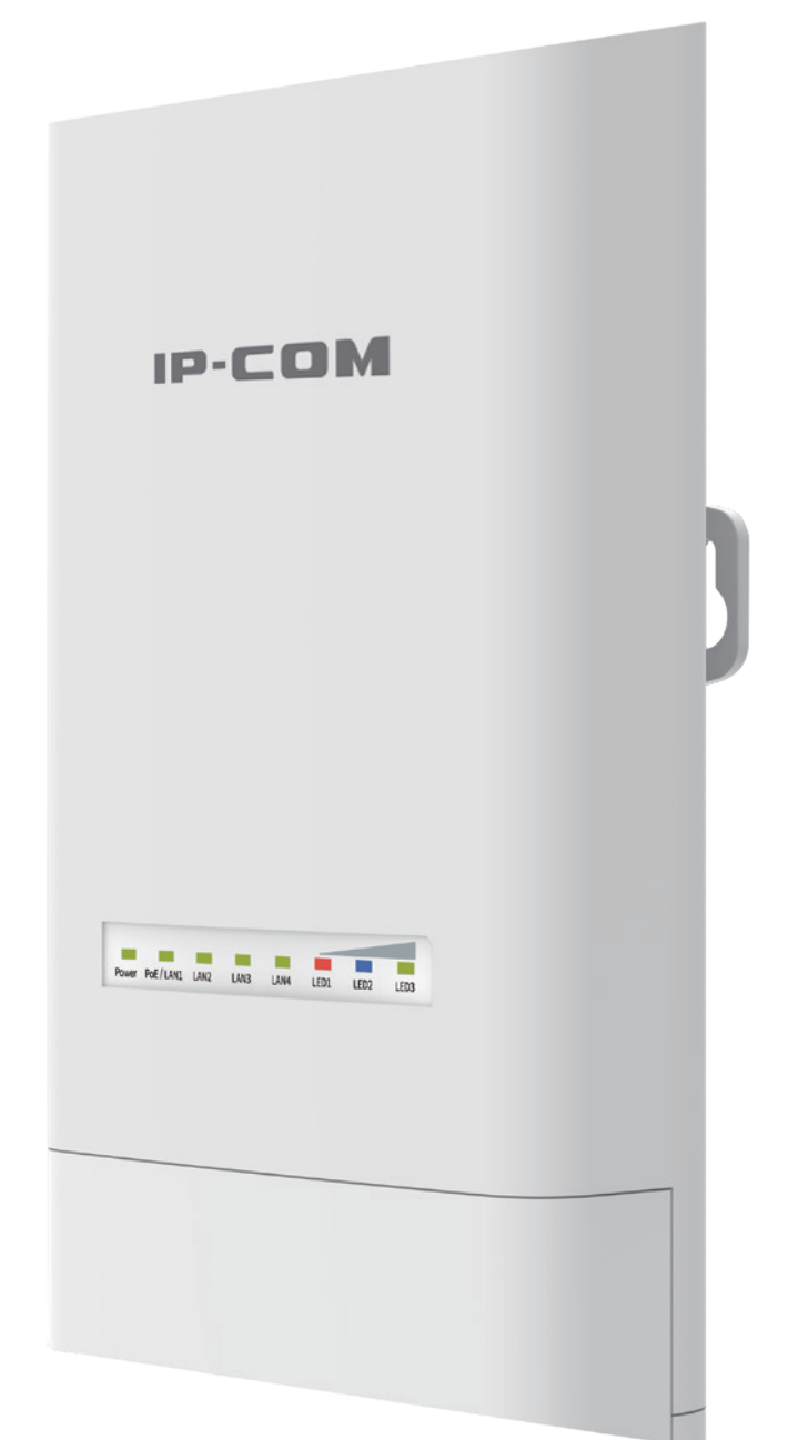 IP-COM 5GHz OUTDOOR CPE 12dBi POINT TO POINT AUTO-PAIRING 4 x ETHERNET IP65 867Mbps UPTO 5KM POLE/ WALL MOUNTED 12V PASSIVE POE/ 12VDC WHITE