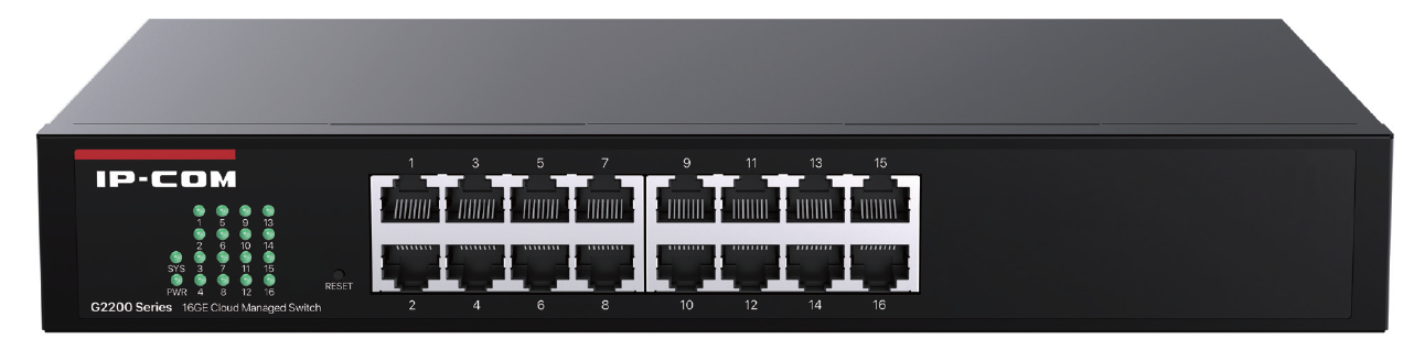 IP-COM 16PORT GIGABIT SWITCH NON-POE L2 CLOUD MANAGED BLACK 240VAC