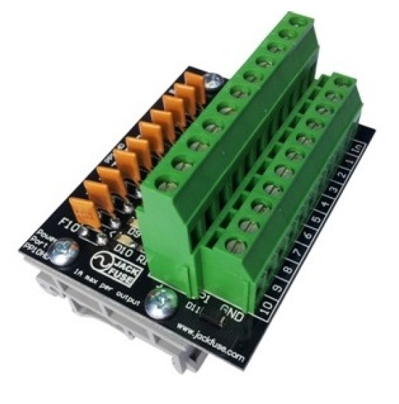 POWER PORT 10-WAY SELF HEALING FUSE MODULE WITH FIRE TRIP PCB DIN MOUNTED 12-28VDC  75Hx55Wx55D