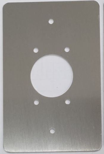 PZ37 STAINLESS STEEL BLANK PLATE WITH 4 x FIXING SCREWS & NYLON NUTS 75Wx115Hx1.2D (MM) SUITS A SERIES KEYSWITCH