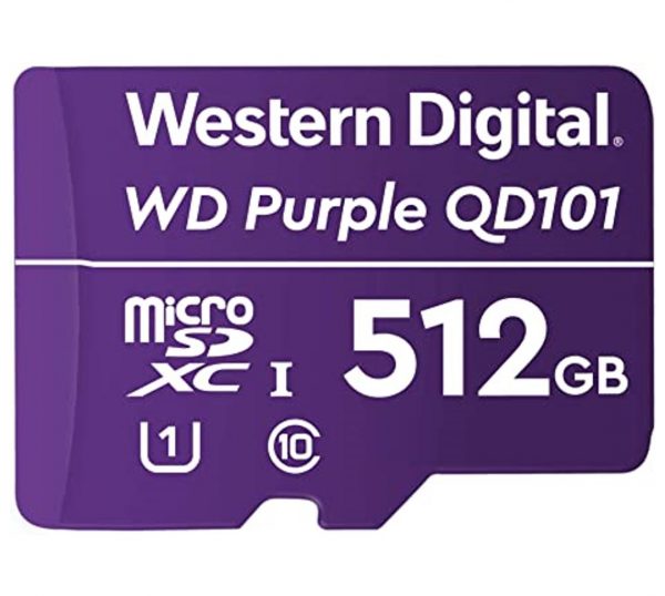 WESTERN DIGITAL WD PURPLE SDXC MICRO SD CARD 512GB 10MB/s CLASS 10/U1