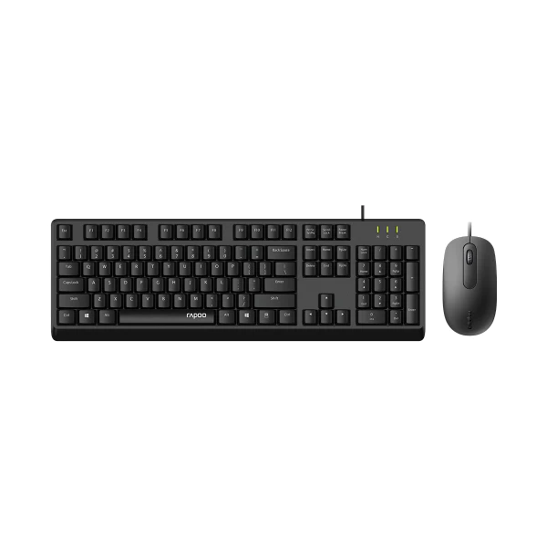 RAPOO X130PRO - WIRED OPTICAL MOUSE & KEYBOARD COMBO BLACK