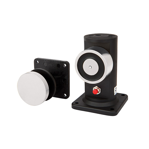 LOX R40 SERIES ELECTRIC MAGNETIC DOOR HOLDER BLACK/SILVER NON MONITORED 25KG HOLDING FORCE FAIL SAFE (PTL) FLOOR MOUNTED NO FIRE RATING 24VDC
