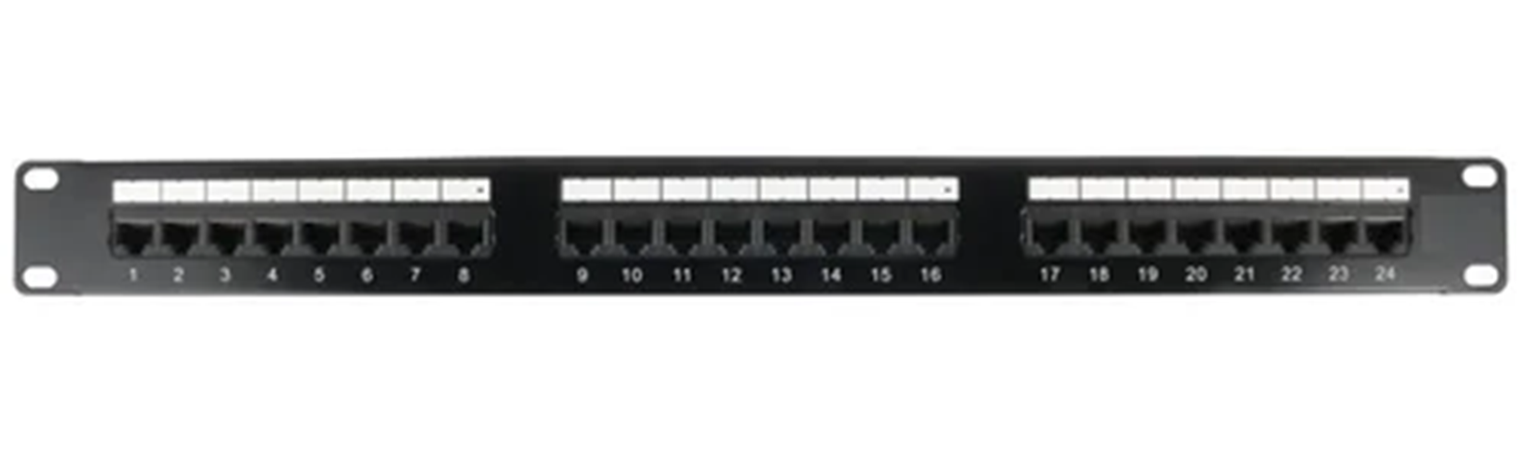 GARLAND MT64524M 1RU 19 INCH 24 PORT CAT6 CAT5E PATCH PANEL RJ11 RJ12 UPTO 1GBIT BLACK 44HX48WX98D (MM)