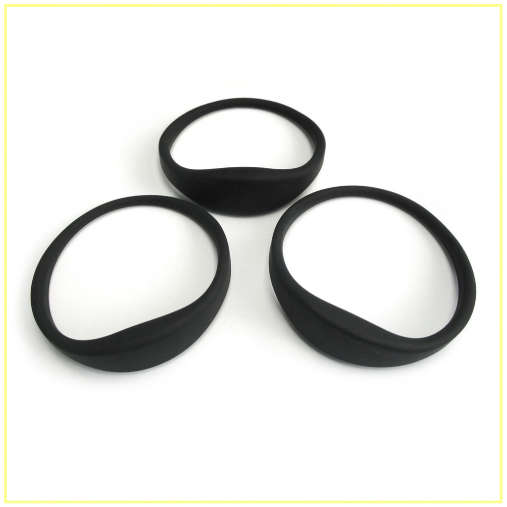 SLIM OVAL SHAPE PROX WRISTBAND SILICONE BLACK MIFARE CLASSIC 1K (13.56MHZ)